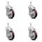 Service Caster 5 Inch Maroon Polyurethane Swivel 10mm Threaded Stem Caster Set with Brake SCC-TS20S514-PPUB-MRN-TLB-M1015-4 - alternate 4